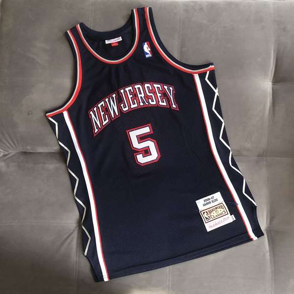 Brooklyn Nets 06/07 KIDO #5 Dark Blue Classics Basketball Jersey (Closely Stitched)