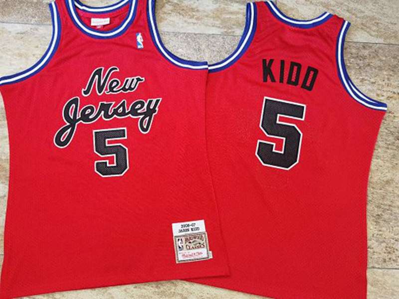 Brooklyn Nets 06/07 KIDO #5 Red Classics Basketball Jersey (Closely Stitched)