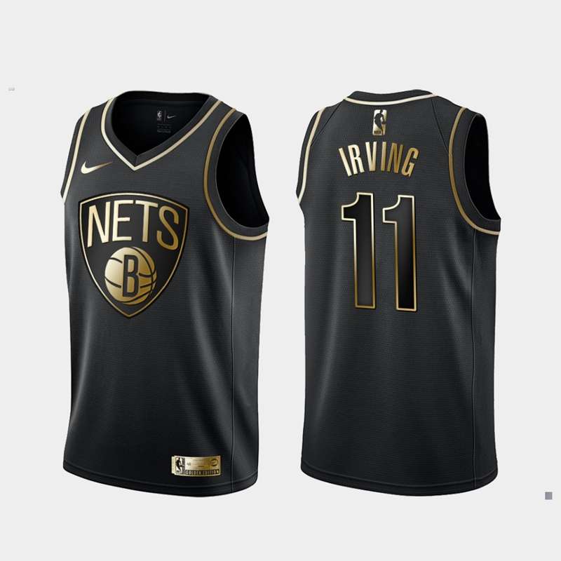 Brooklyn Nets 2020 IRVING #11 Black Gold Basketball Jersey (Stitched)