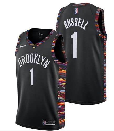 Brooklyn Nets 2020 RUSSELL #1 Black City Basketball Jersey (Stitched)
