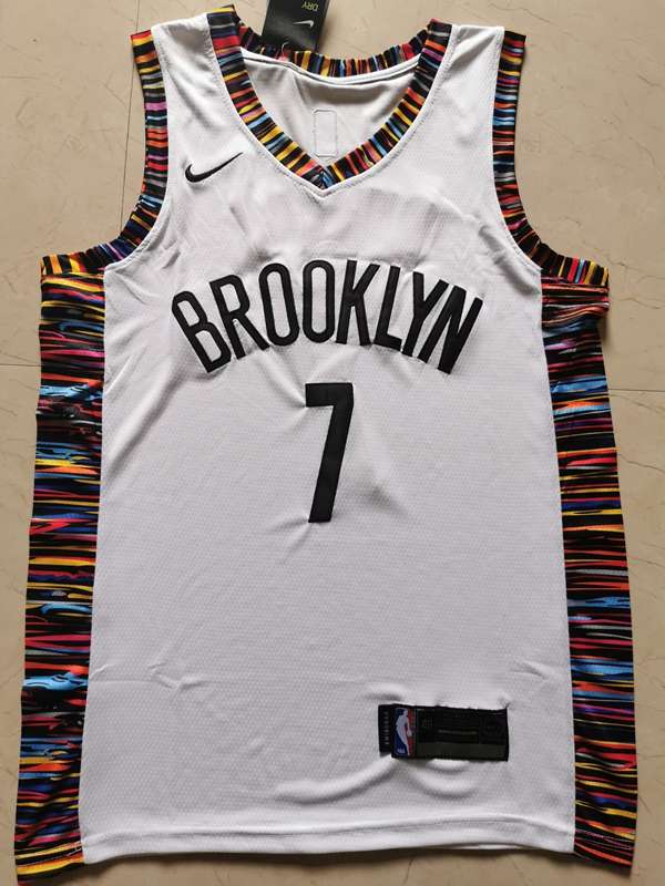 Brooklyn Nets 2020 DURANT #7 White City Basketball Jersey (Stitched) 02