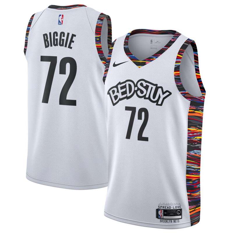 Brooklyn Nets 2020 BIGGIE #72 White City Basketball Jersey (Stitched)