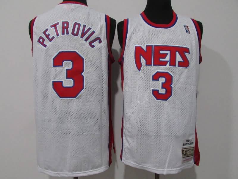 Brooklyn Nets 1992/93 PETROVIC #3 White Classics Basketball Jersey (Stitched)