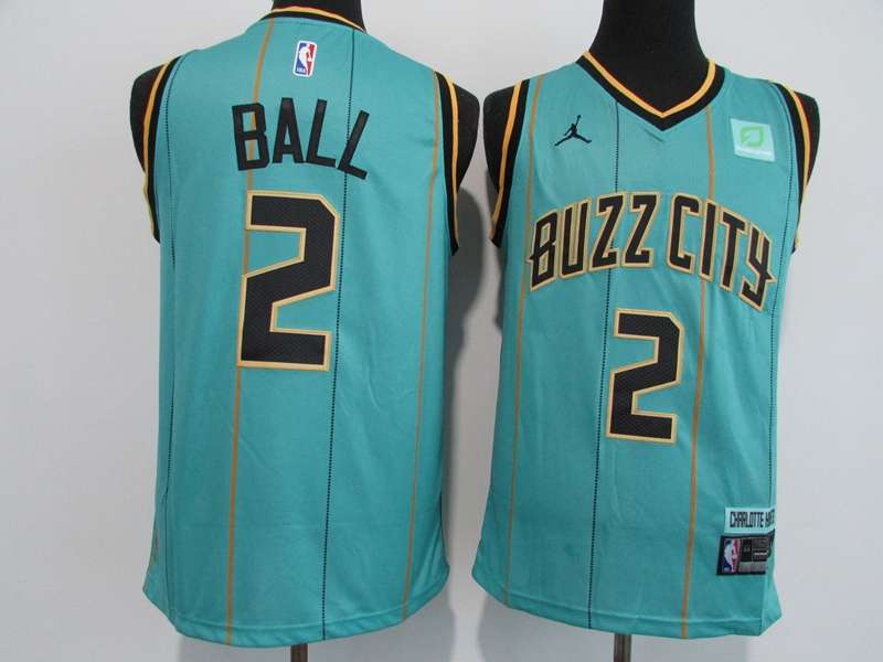 Charlotte Hornets 20/21 BALL #2 Green AJ City Basketball Jersey (Stitched)