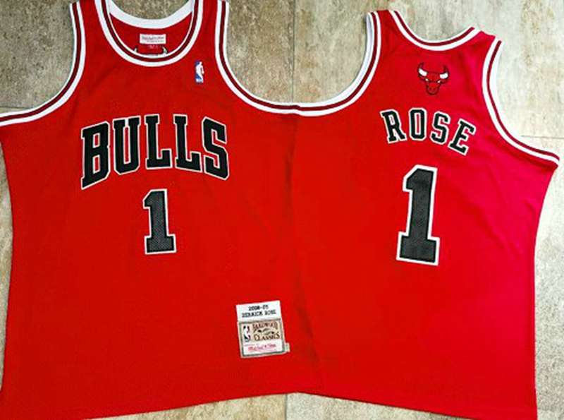 Chicago Bulls 08/09 ROSE #1 Red Classics Basketball Jersey (Closely Stitched)