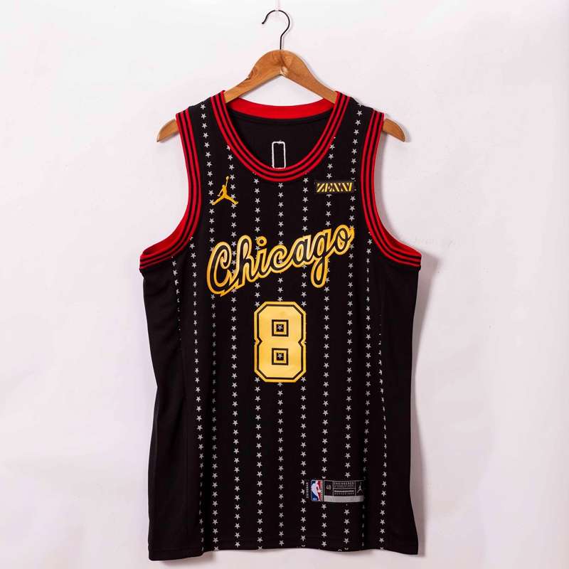 Chicago Bulls 20/21 LAVINE #8 Black AJ Basketball Jersey (Stitched)
