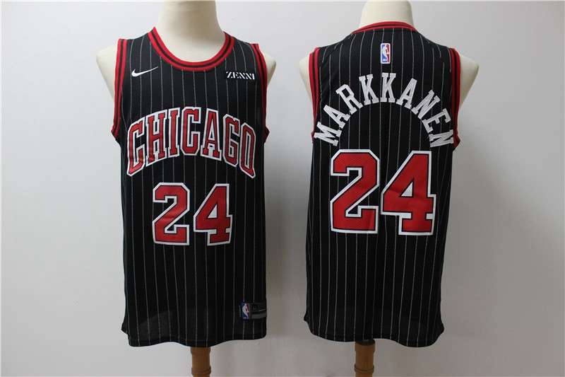 Chicago Bulls 20/21 MARKKANEN #24 Black Basketball Jersey (Stitched)