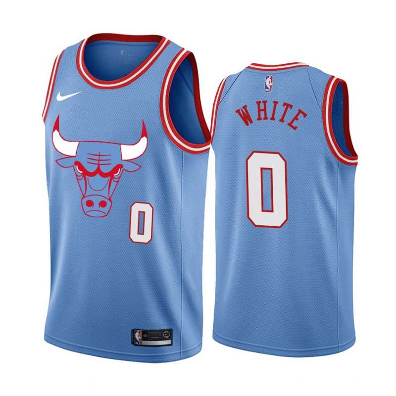 Chicago Bulls 2020 WHITE #0 Blue City Basketball Jersey (Stitched)