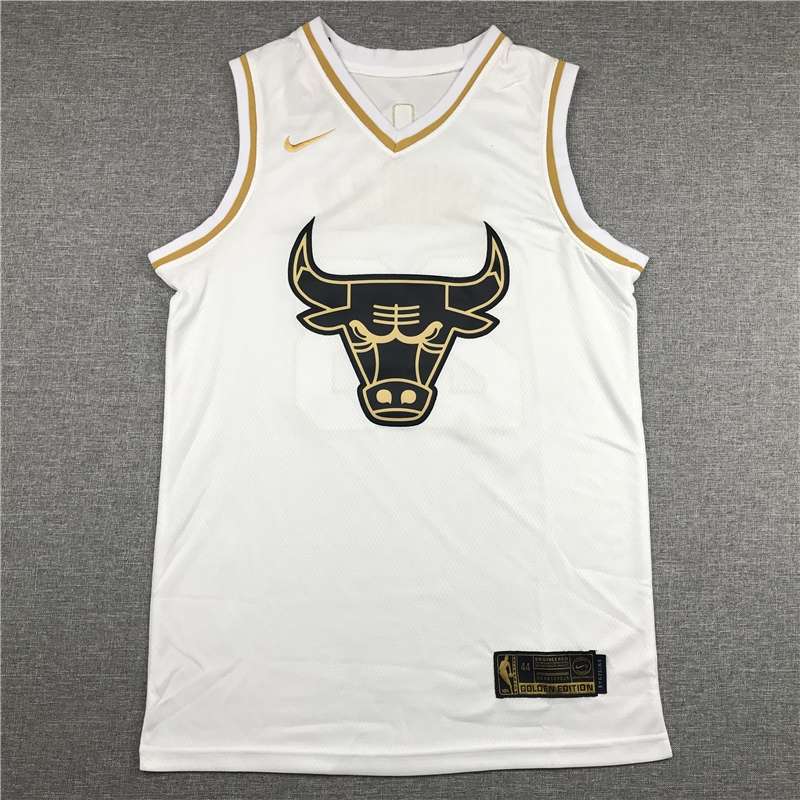 Chicago Bulls 2020 JORDAN #23 White Gold Basketball Jersey (Stitched)