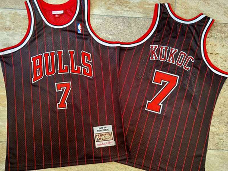 Chicago Bulls 95/96 KUKOC #7 Black Classics Basketball Jersey (Closely Stitched)