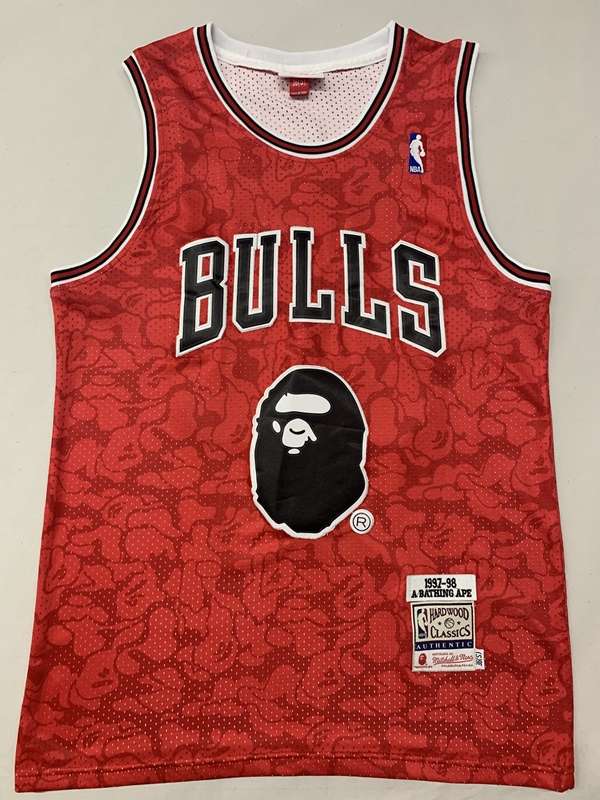 Chicago Bulls 96/97 BAPE #93 Red Classics Basketball Jersey (Stitched)