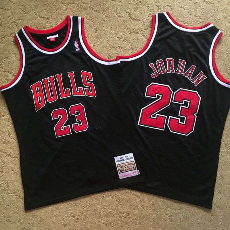 Chicago Bulls 97/98 JORDAN #23 Black Classics Basketball Jersey (Closely Stitched) 02