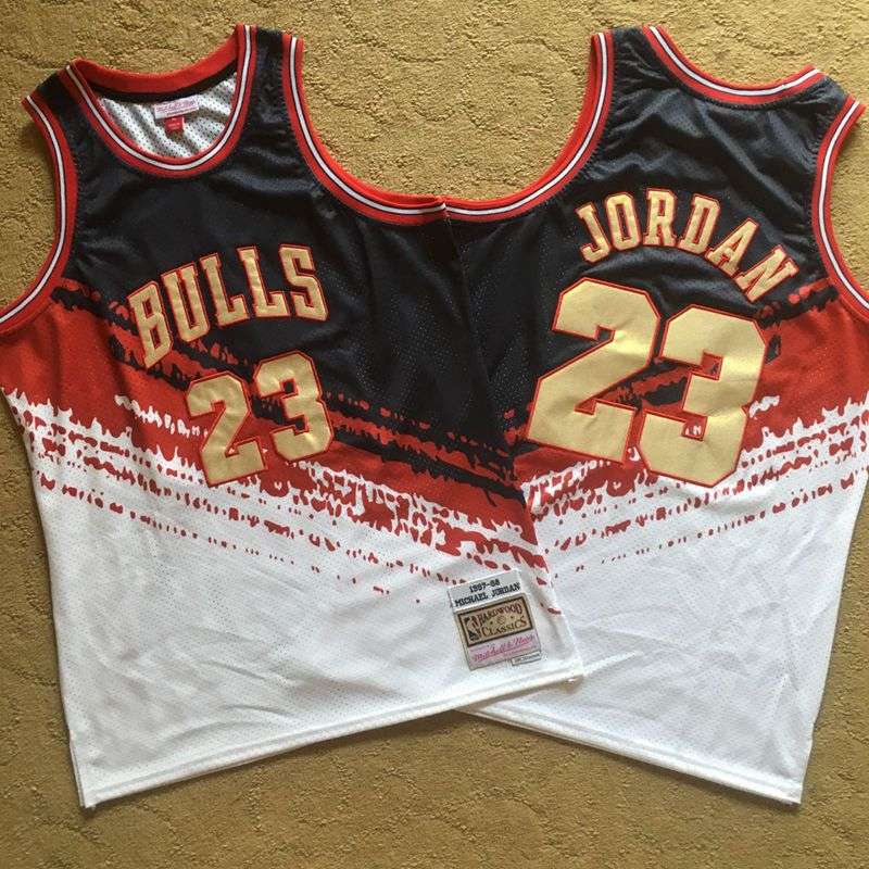 Chicago Bulls 97/98 JORDAN #23 Black White Classics Basketball Jersey (Closely Stitched)