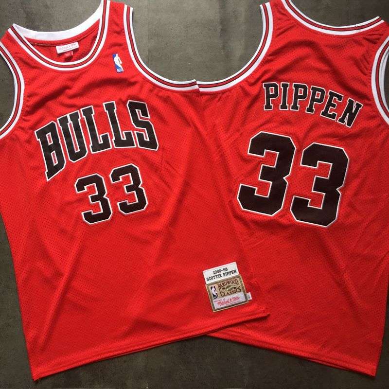 Chicago Bulls 97/98 PIPPEN #33 Red Classics Basketball Jersey (Closely Stitched)