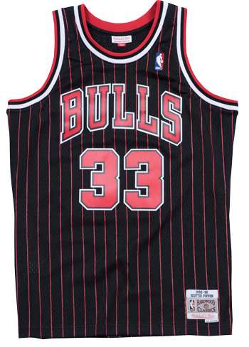 Chicago Bulls 97/98 PIPPEN #33 Black Classics Basketball Jersey (Stitched) 02