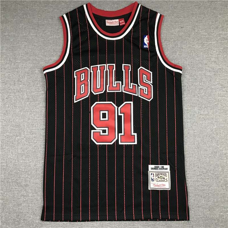 Chicago Bulls 97/98 RODMAN #91 Black Classics Basketball Jersey (Stitched)