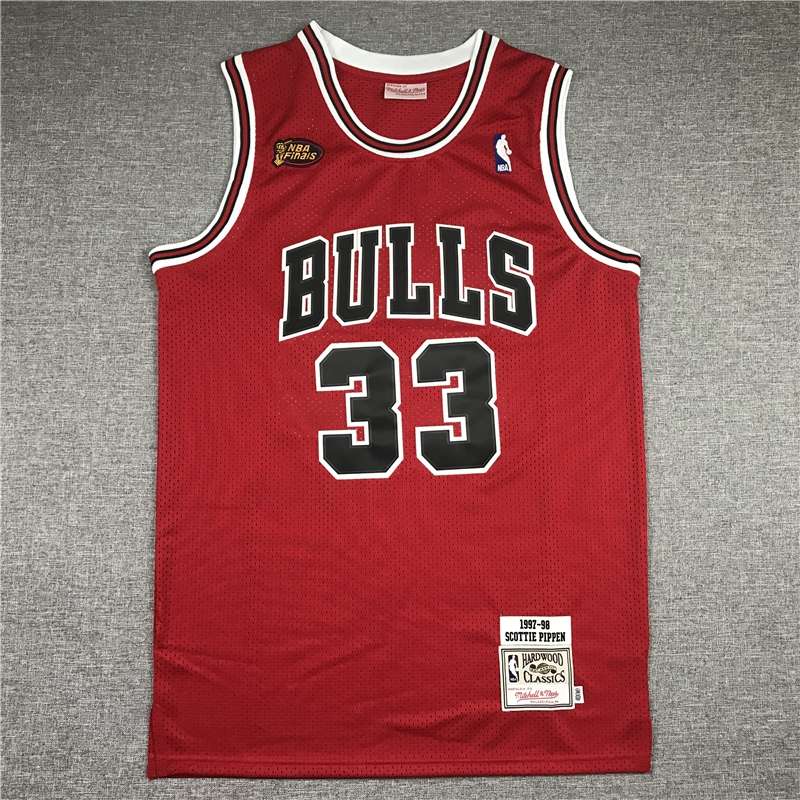 Chicago Bulls 97/98 PIPPEN #33 Red Finals Classics Basketball Jersey (Stitched)