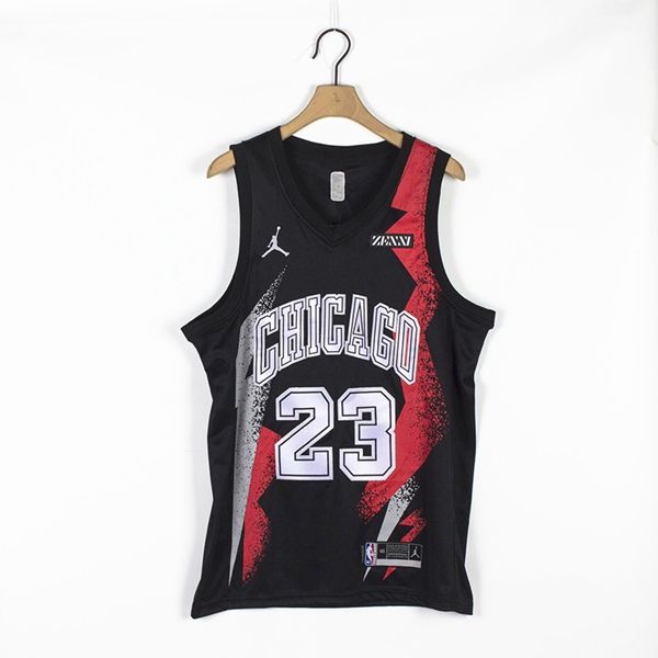 Chicago Bulls 20/21 JORDAN #23 Black AJ Basketball Jersey (Stitched) 02