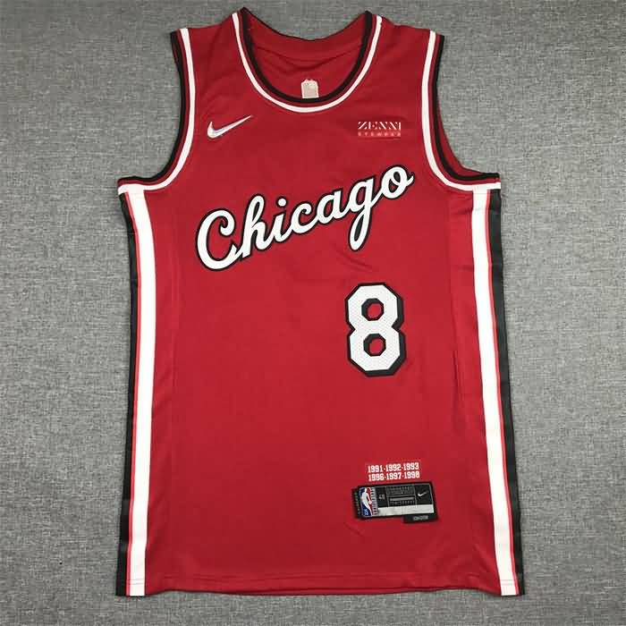 21/22 Chicago Bulls #8 LAVINE Red City Basketball Jersey (Stitched)