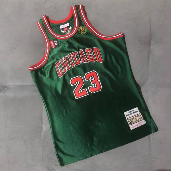 Chicago Bulls 1997/98 JORDAN #23 Green Classics Basketball Jersey 02 (Closely Stitched)