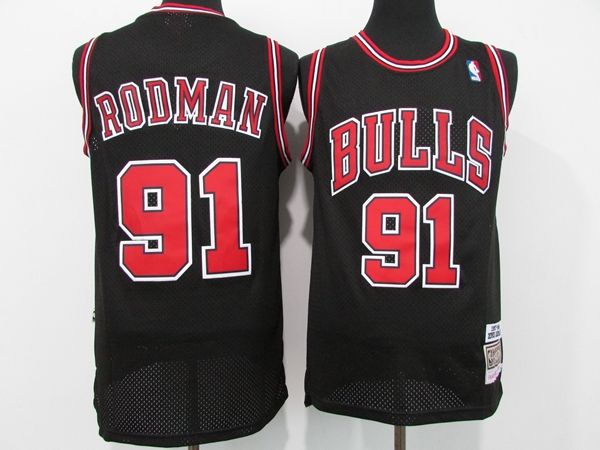 Chicago Bulls 1997/98 RODMAN #91 Black Classics Basketball Jersey (Stitched) 02