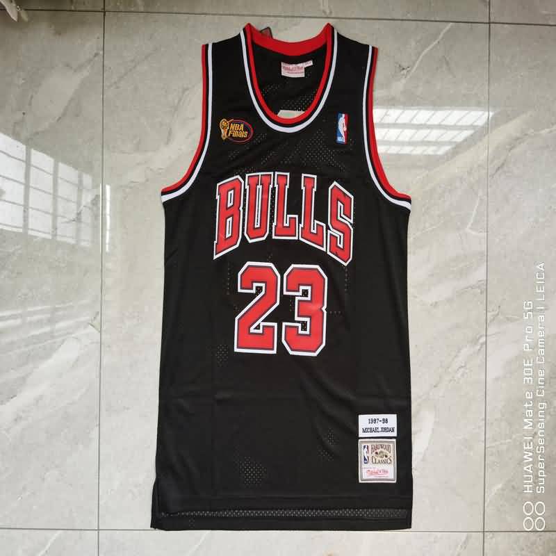 Chicago Bulls 1997/98 JORDAN #23 Black Finals Classics Basketball Jersey (Stitched)