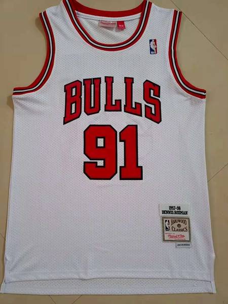 Chicago Bulls 1997/98 RODMAN #91 White Classics Basketball Jersey (Stitched)
