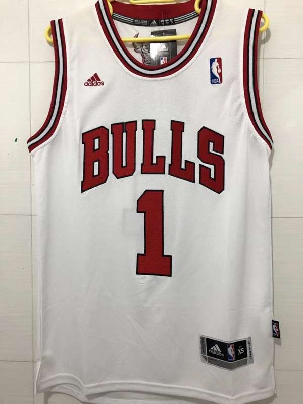 Chicago Bulls ROSE #1 White Classics Basketball Jersey (Closely Stitched)