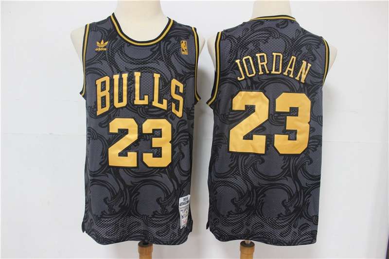 Chicago Bulls JORDAN #23 Black Gold Classics Basketball Jersey (Stitched)