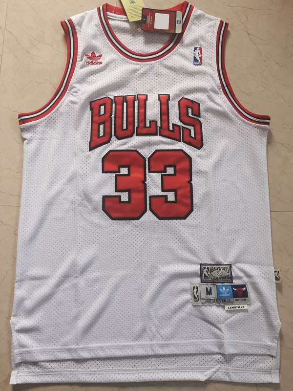 Chicago Bulls PIPPEN #33 White Classics Basketball Jersey (Stitched)