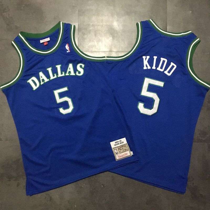 Dallas Mavericks 94/95 KIDD #5 Blue Classics Basketball Jersey (Closely Stitched)