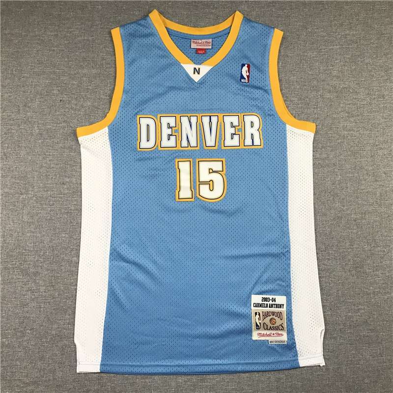 Denver Nuggets 03/04 ANTHONY #15 Blue Classics Basketball Jersey (Stitched)