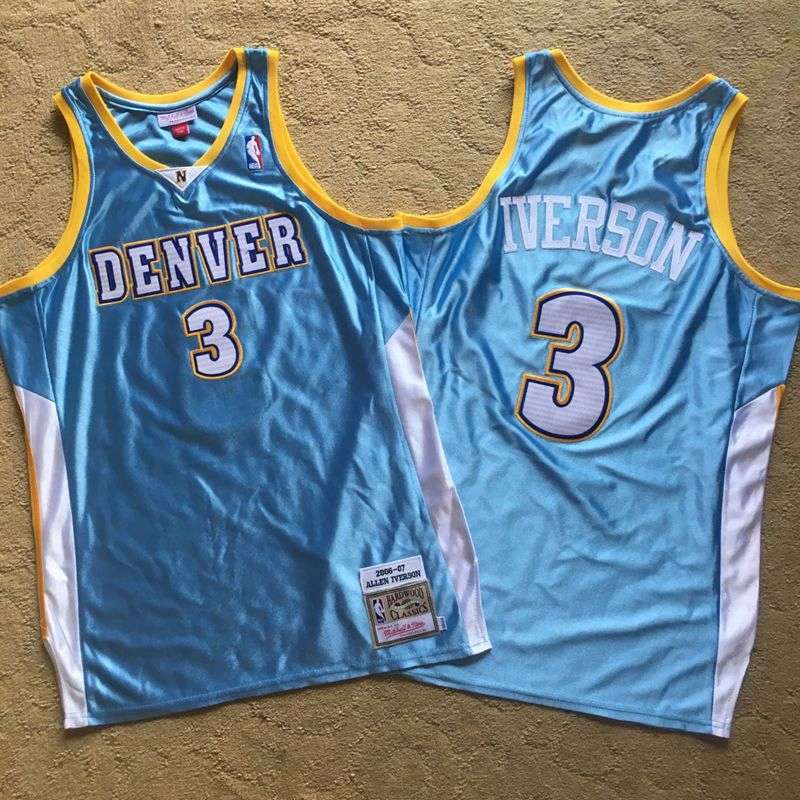Denver Nuggets 06/07 IVERSON #3 Light Blue Classics Basketball Jersey (Closely Stitched)