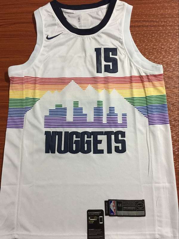 Denver Nuggets 2020 JOKIC #15 White City Basketball Jersey (Stitched)