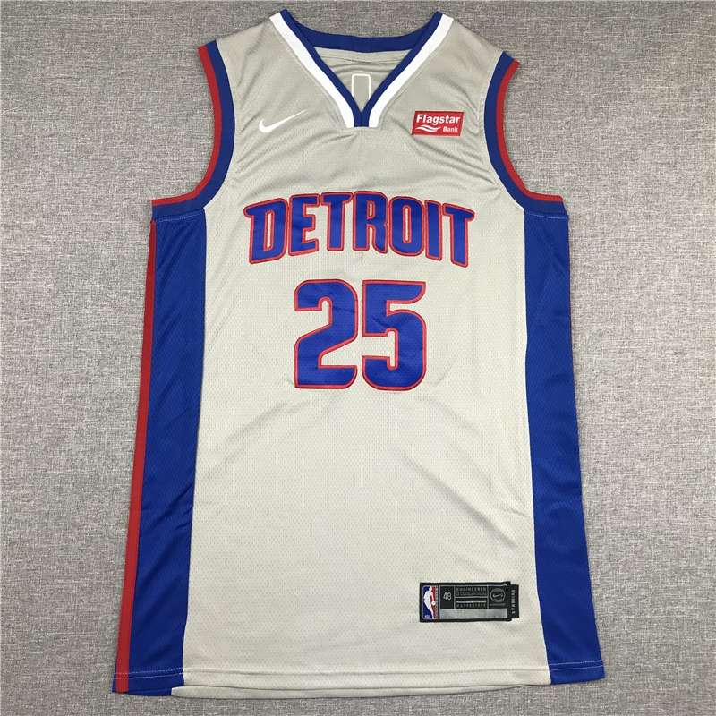 Detroit Pistons 20/21 ROSE #25 Grey Basketball Jersey (Stitched)