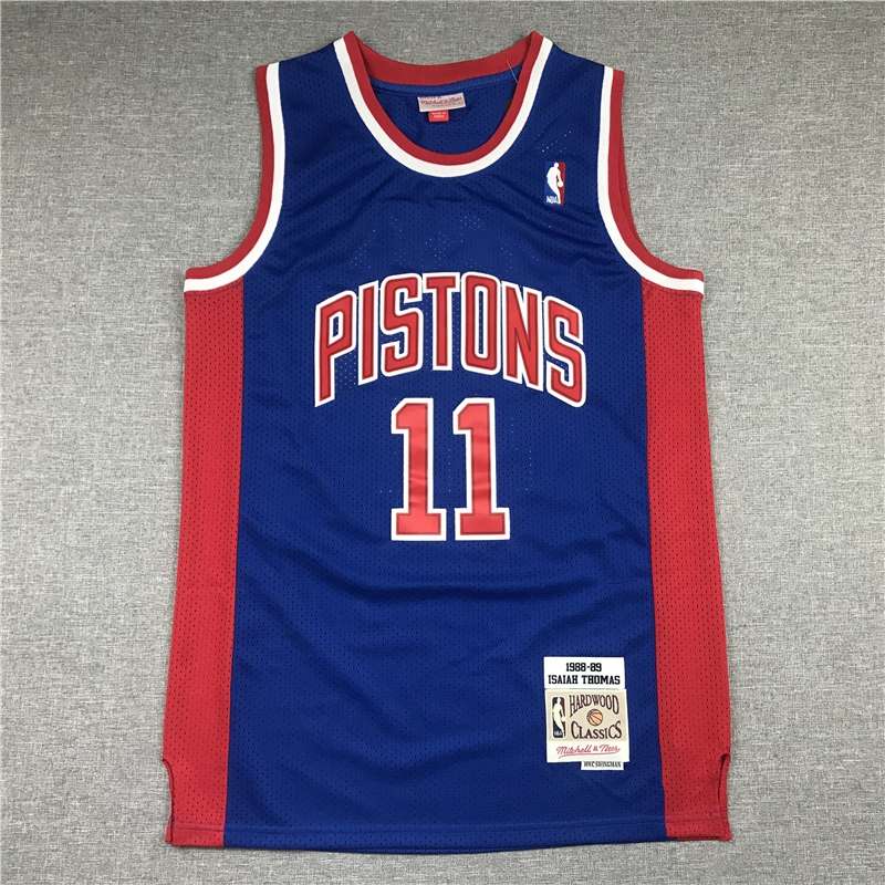 Detroit Pistons 88/89 THOMAS #11 Blue Classics Basketball Jersey (Stitched)