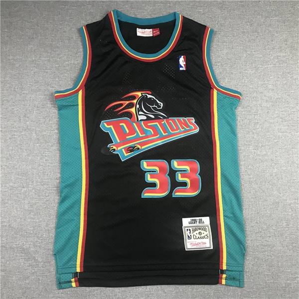 Detroit Pistons 98/99 HILL #33 Black Classics Basketball Jersey (Stitched)