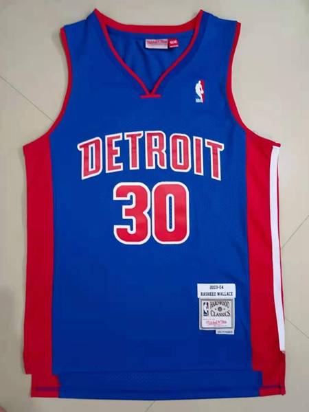 Detroit Pistons 2003/04 WALLACE #30 Blue Classics Basketball Jersey (Stitched)