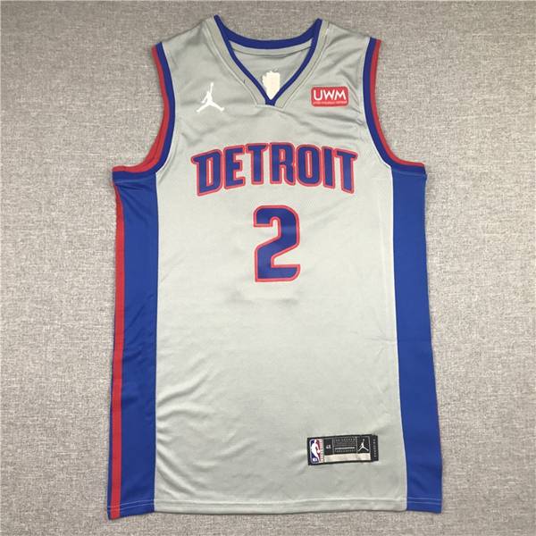 Detroit Pistons 20/21 CUNNINGHAM #2 Grey AJ Basketball Jersey (Stitched)