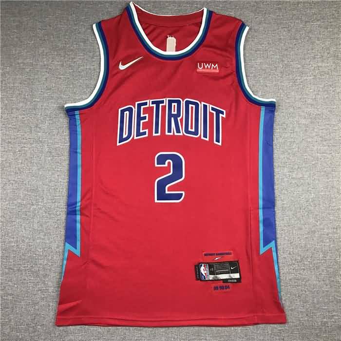 Detroit Pistons 21/22 CUNNINGHAM #2 Red City Basketball Jersey (Stitched)