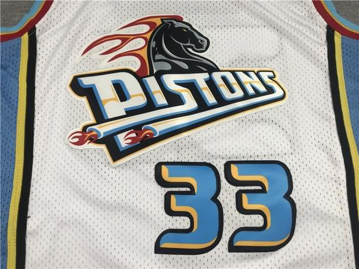 Detroit Pistons 1998/99 HILL #33 White Classics Basketball Jersey (Stitched)