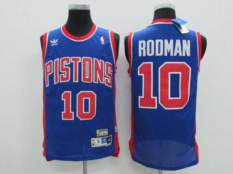 Detroit Pistons RODMAN #10 Blue Classics Basketball Jersey (Stitched)