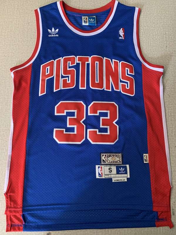 Detroit Pistons HILL #33 Blue Classics Basketball Jersey (Stitched)