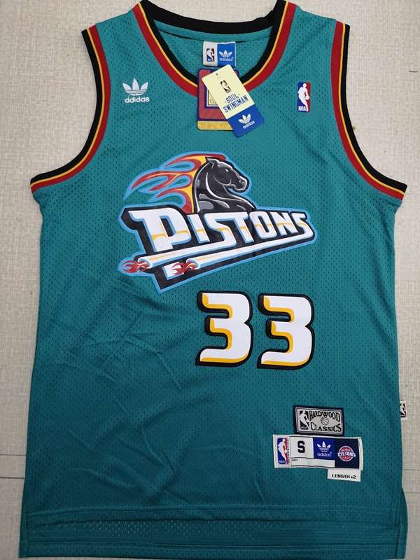 Detroit Pistons HILL #33 Green Classics Basketball Jersey (Stitched)
