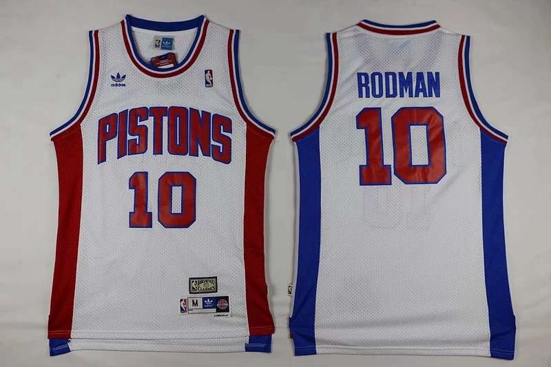Detroit Pistons RODMAN #10 White Classics Basketball Jersey (Stitched)