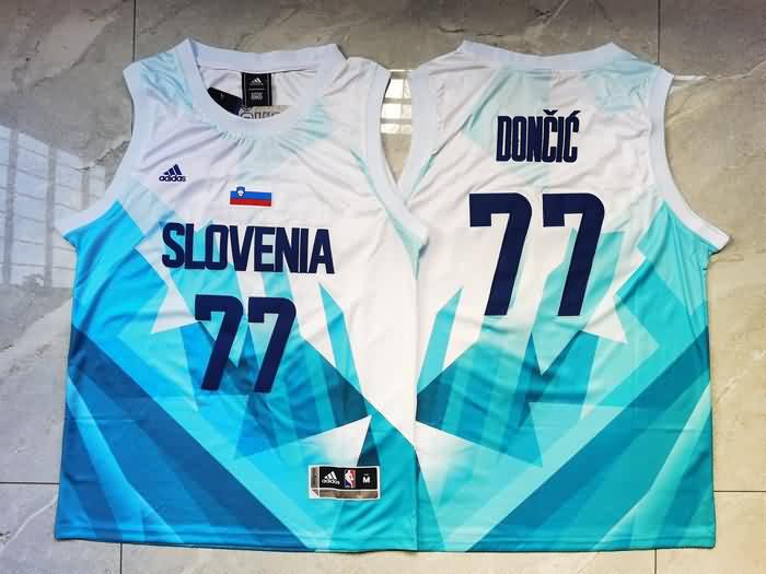 Slovenia DONCIC #77 White Basketball Jersey 02 (Stitched)