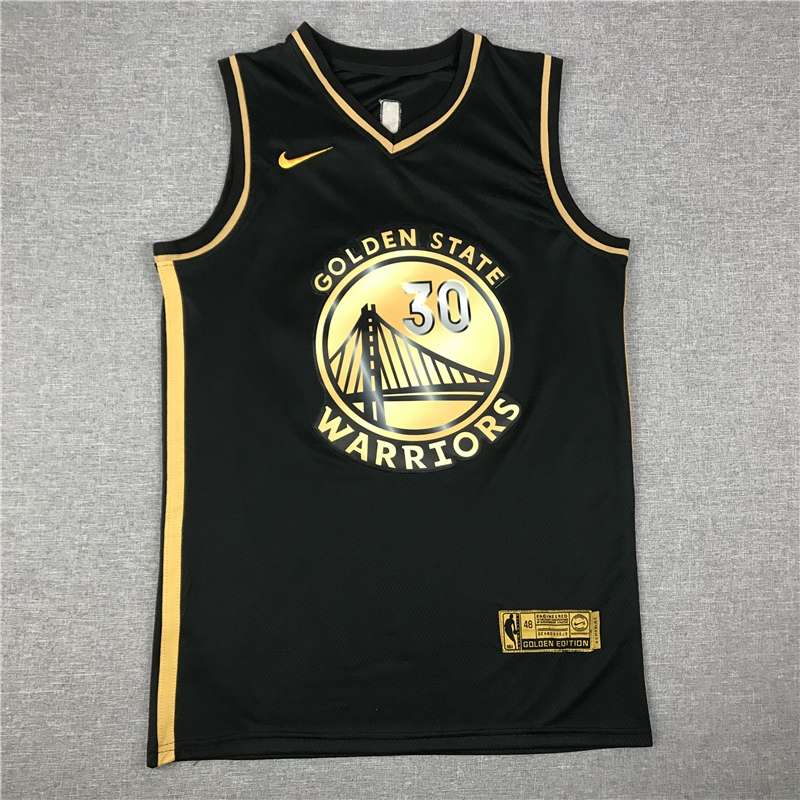 Golden State Warriors 20/21 CURRY #30 Black Gold Basketball Jersey (Stitched)