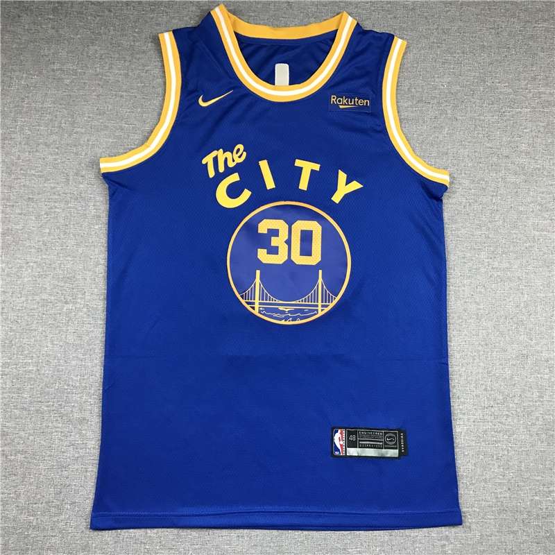 Golden State Warriors 2020 CURRY #30 Blue City Basketball Jersey (Stitched)