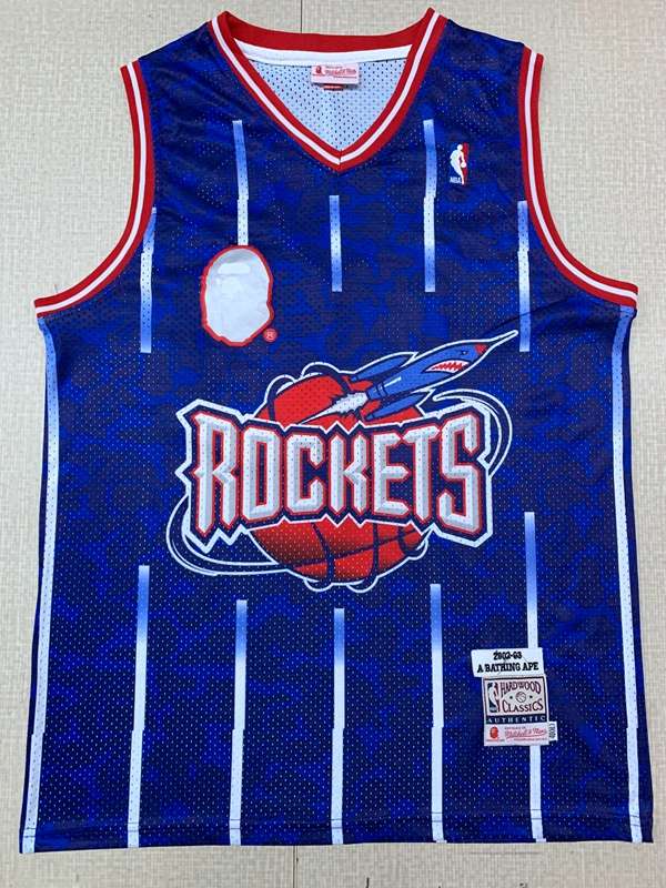 Houston Rockets 02/03 BAPE #93 Blue Classics Basketball Jersey (Stitched)