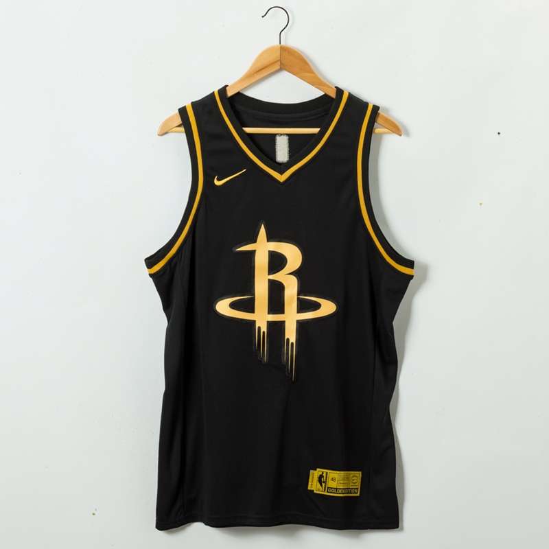 Houston Rockets 2020 WESTBROOK #0 Black Gold Basketball Jersey (Stitched)